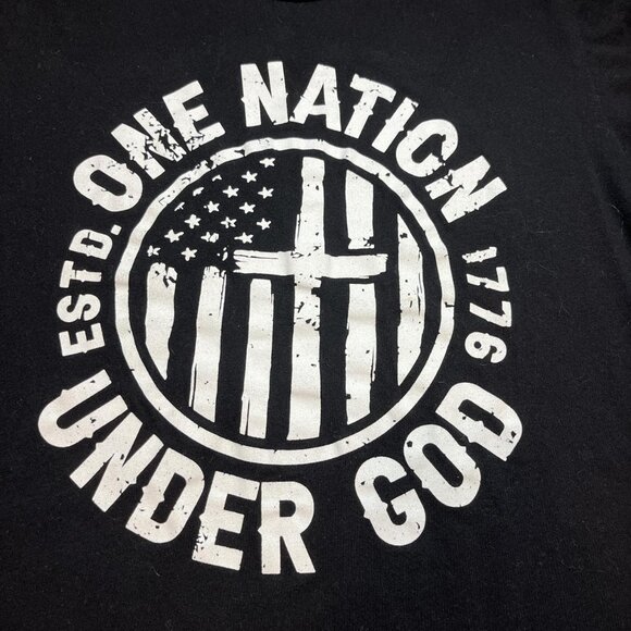 Gildan Black and white One Nation Under God T Shirt #patriotic - Picture 2 of 4